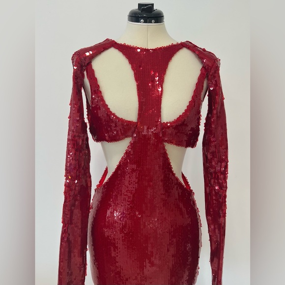 LaQuan Smith Sequined Cut-Out Mini Dress - Picture 4 of 13